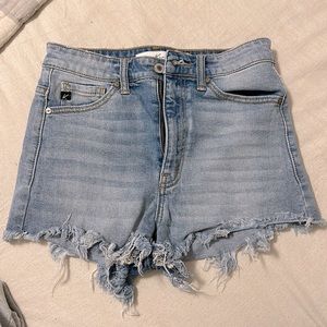 KanCan light wash denim shorts